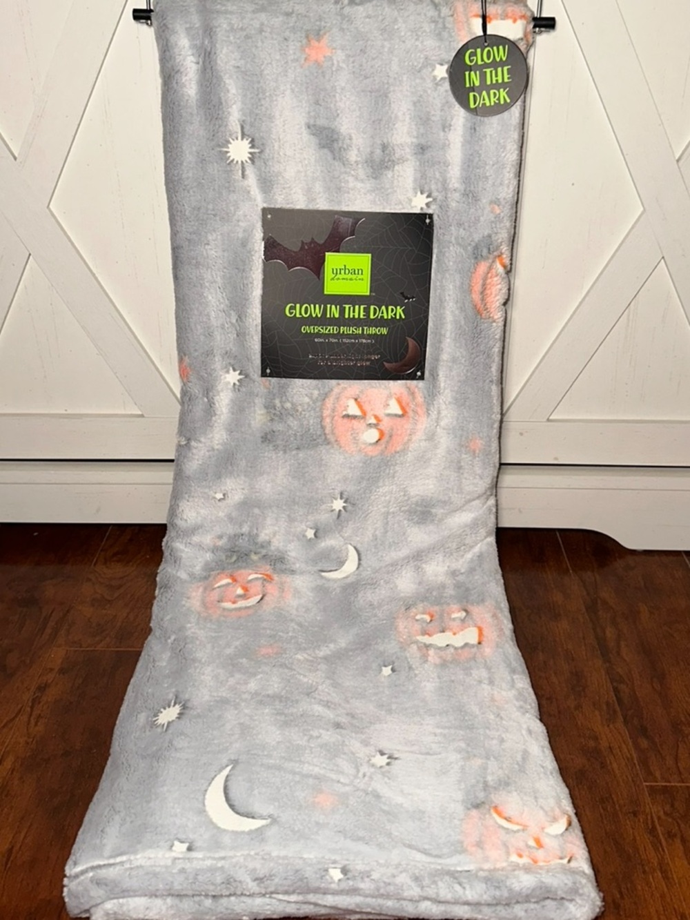 Glow-in-the-Dark Halloween Plush Throw Blanket